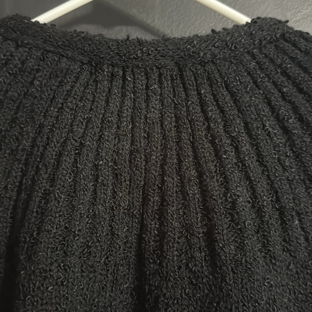 le Chois Vintage Textured Black Open Front Cardigan Size: S - Picture 5 of 6